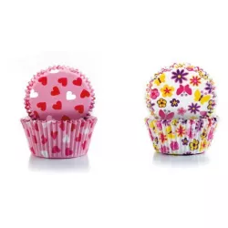 Papierové košíčky – srdiečka a kytičky 2 x 50 ks