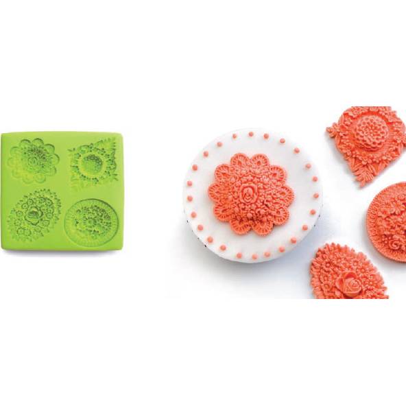 3D forma na pečenie, torty, čokoládu, fondán - kvety - poškodený obal