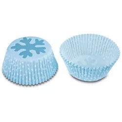 Papierový košíček modrý - vločka