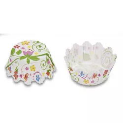 Papierové pečiace formičky - potlač kvetinová záhrada