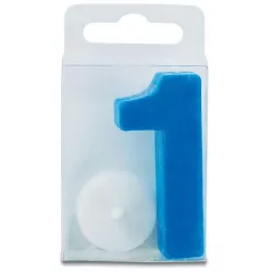 Sviečka vo tvaru čísla 1 - mini, modrá