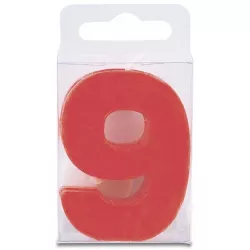 Sviečka v tvare číslice červená