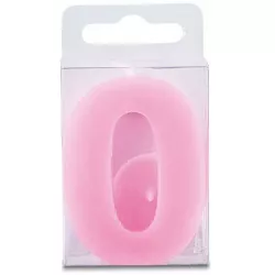 Sviečka tvaru číslice 0 - mini, ružová
