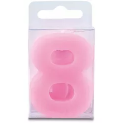 Sviečka tvaru číslice 8 - mini, ružová