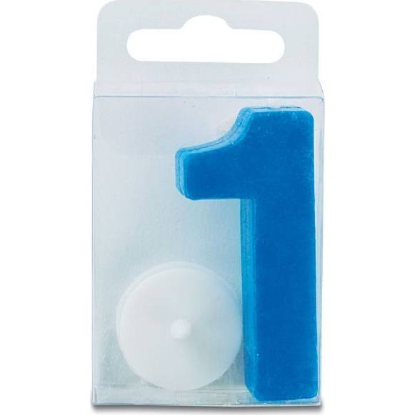 Sviečka v tvare číslice 1 – mini, modrá