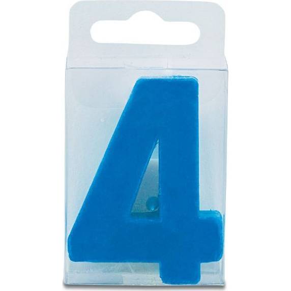 Sviečka v tvare číslice 4 – mini, modrá