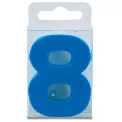 Sviečka vo tvaru čísla 8 - mini, modrá