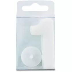 Sviečka tvaru číslice 1 - mini, biela