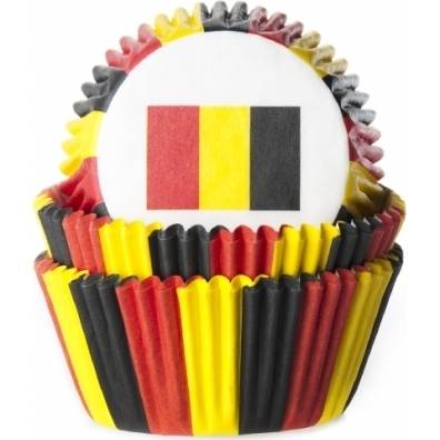 Košíček na mafiny vlajka Belgicko 50 ks