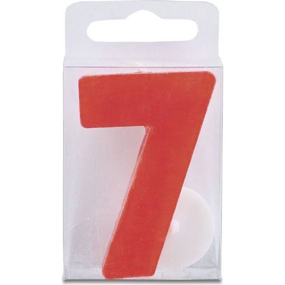 Sviečka v tvare číslice 7 – mini, červená