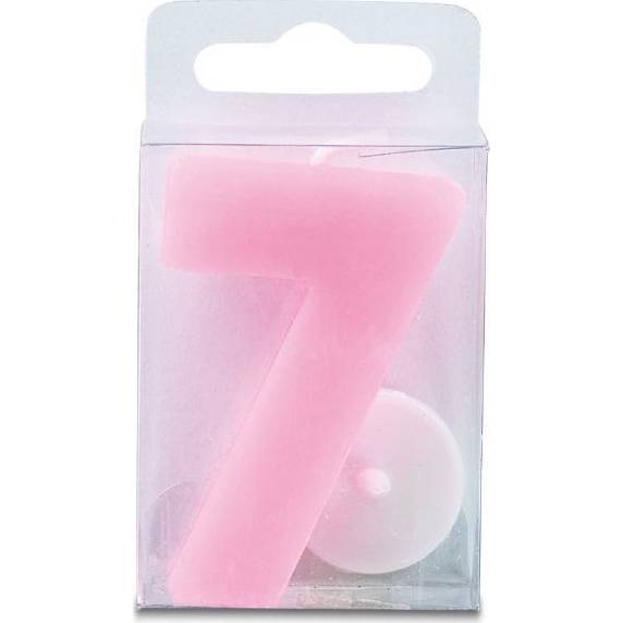 Sviečka v tvare číslice 7 – mini, ružová