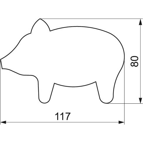 Vykrajovačka prasiatko veľké 12 cm