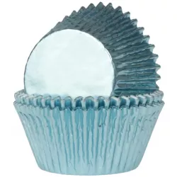 Formičky na muffiny LESKLÉ světle modré 24 ks