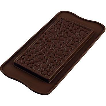 Silikónová forma na čokoládu – tabuľka srdiečka