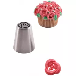 Zdobící špička nerez ruža 1 ks