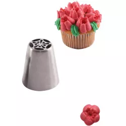 Zdobná špička z nerez oceli tulipán 1 ks