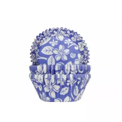Košíček na muffiny Aloha kvety modré 50 ks