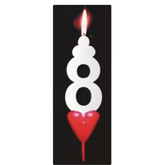 Dortová sviečka so srdiečkom číslica 8