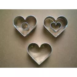 Složení vykrajovaček trojice srdiečok malé 4 cm
