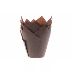 Hnedé papierové košíčky na muffins tulipán 200 ks