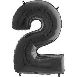 Nafukovací balónik číslo 2 čierny 66 cm