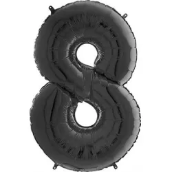 Nafukovací balónik číslo 8 čierny 66 cm
