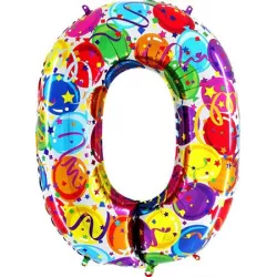 Nafukovací balónek číslo 0 farebné balóniky 102 cm extra veľký