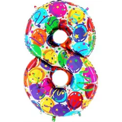 Nafukovací balónek číslo 8 farebné balóniky 102 cm extra veľký
