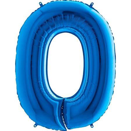 Nafukovací balónik číslo 0 modrý 102 cm extra veľký