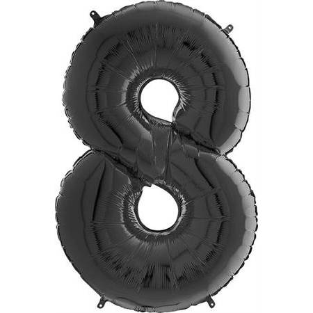 Nafukovací balónik číslo 8 čierny 66 cm