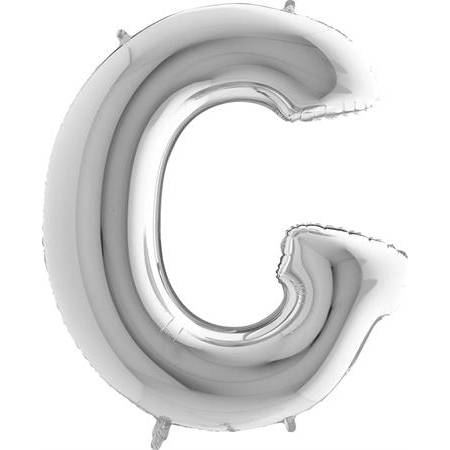 Nafukovací balónik písmeno G strieborné 102 cm