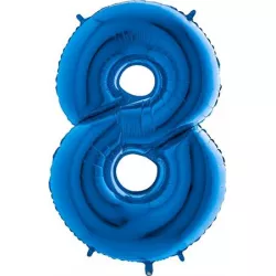 Nafukovací balónik číslo 8 modrý 102 cm extra veľký