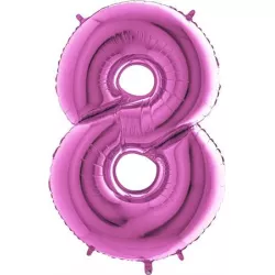 Nafukovací balónik číslo 8 ružový 102 cm extra veľký