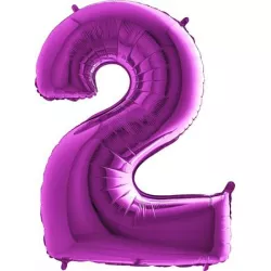 Nafukovací balónik číslo 2 fialový 102 cm extra veľký