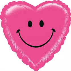 Lievikovaný balónik ružové srdce s úsmevom 53 cm
