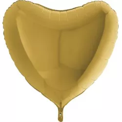 Nafúknutý balón srdce zlatý 91 cm