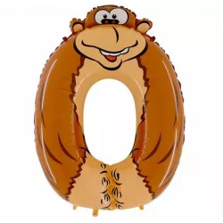 Nafukovací balónik opice číslo 0 pre deti 102 cm
