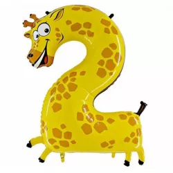 Nafukovací balón žirafa číslo 2 pre deti 102 cm