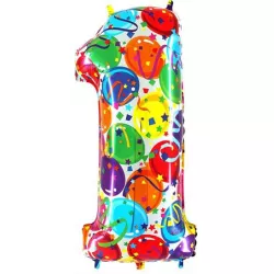 Nafukovací balónek číslo 1 farebné balóniky 102 cm extra veľký