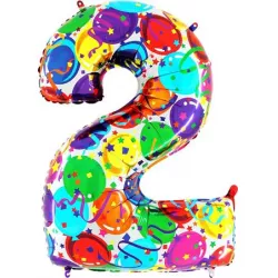 Nafukovací balónek číslo 2 farebné balóniky 102 cm extra veľký