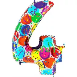 Nafukovací balónek číslo 4 farebné balóniky 102 cm extra veľký