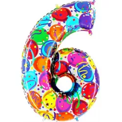 Nafukovací balónek číslo 6 farebné balóniky 102 cm extra veľký