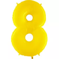 Nafukovací balónik číslo 8 žltý 102 cm extra veľký