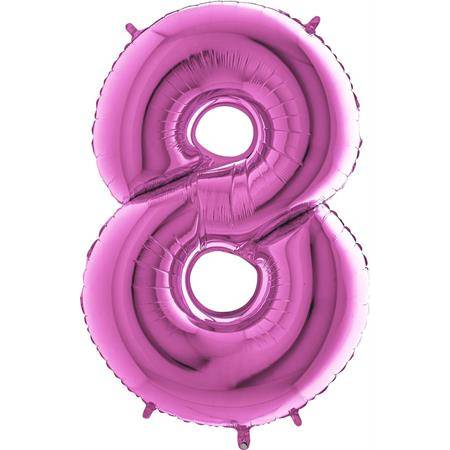 Nafukovací balónik číslo 8 ružový 102 cm extra veľký