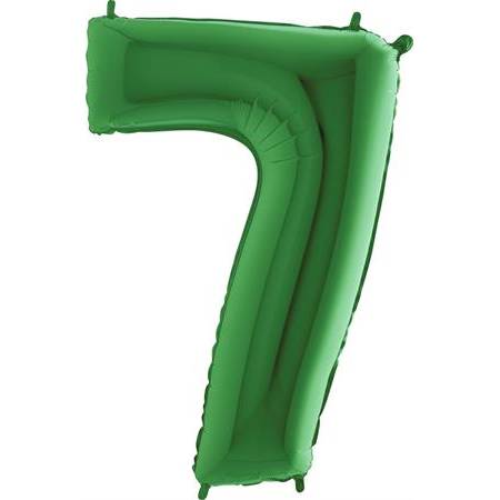 Nafukovací balónik číslo 7 zelený 102 cm extra veľký