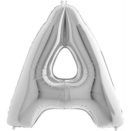 Nafukovací balónik písmeno A strieborné 102 cm