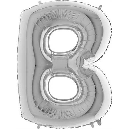 Nafukovací balónik písmeno B strieborné 102 cm