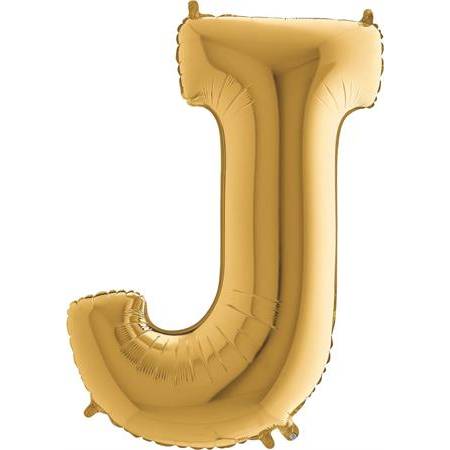 Nafukovací balónik písmeno J zlaté 102 cm