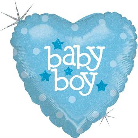 Nafukovací balónik modré srdce narodenie chlapca 46 cm