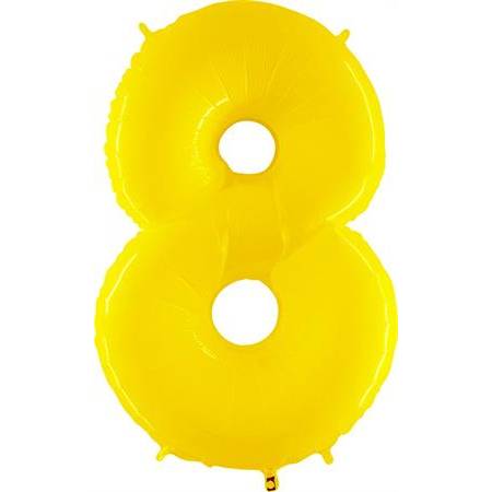 Nafukovací balónik číslo 8 žltý 102 cm extra veľký